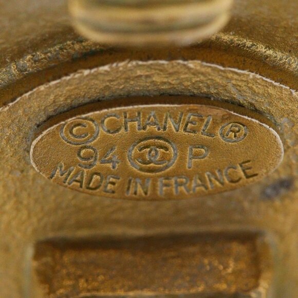 CHANEL COCO Mark Earring round Plated Gold 20.7g Women - Picture 6 of 9